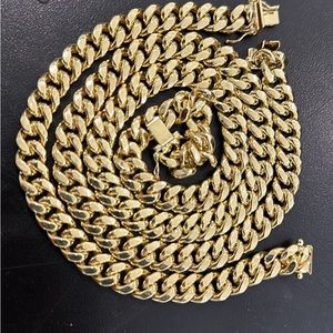 10kt gold miami cuban and bracelet